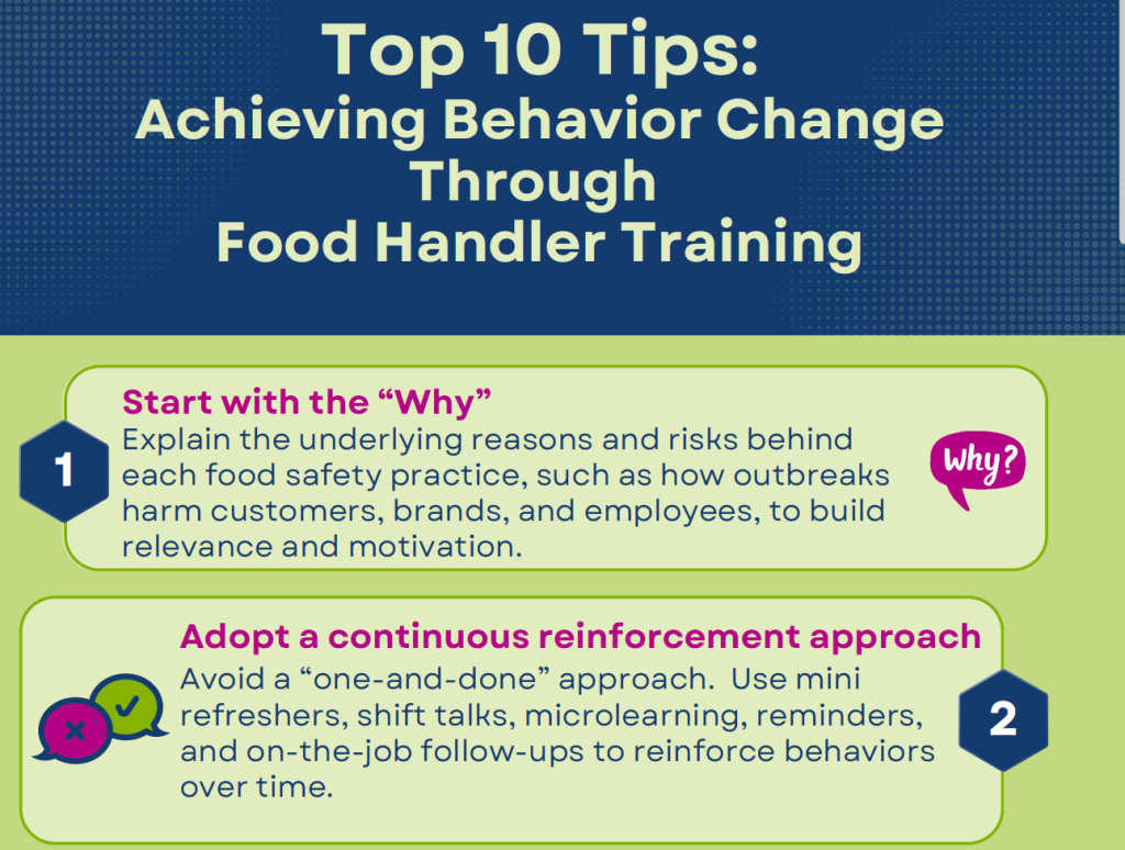 Achieving Behavior Change Through Food Handler Training: Top 10 Tips